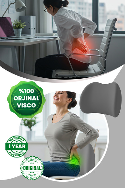 Viscomina Ортопедична подушка для спини Visco Подушка для спини Visco Подушка для спини в автомобіль Подушка для спини в автомобіль чорного кольору