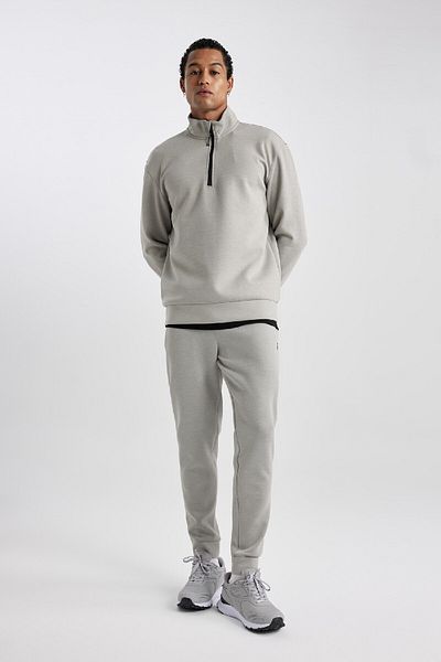 DeFacto Fit Standard Fit Stand-up γιακά με φερμουάρ Skuba Diver Fabric Athlete Basic απλό φούτερ C0481ax23w