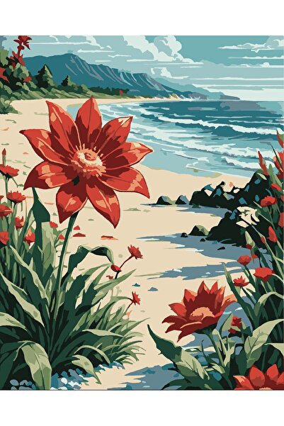 Tuval Dünyası Mavi Kanat Hediye Dünyası Sayılarla Boyama Tuval Seti 40x50cm D...