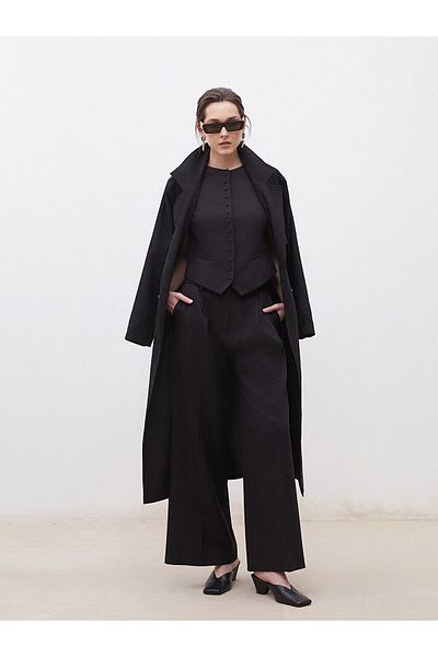 LC Waikiki Loose Fit Crepe Women's Pleated Pants