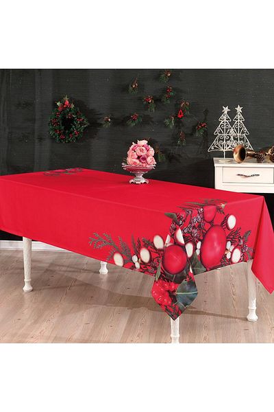 Solinas Collection Digital Printed Allegra Red Tablecloth