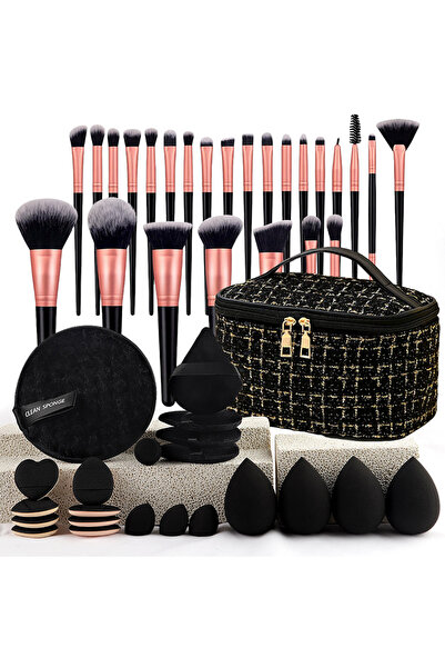 Youtrico مجموعة فرش مكياج مكونة من 47 قطعة مع حقيبة خاصة BK