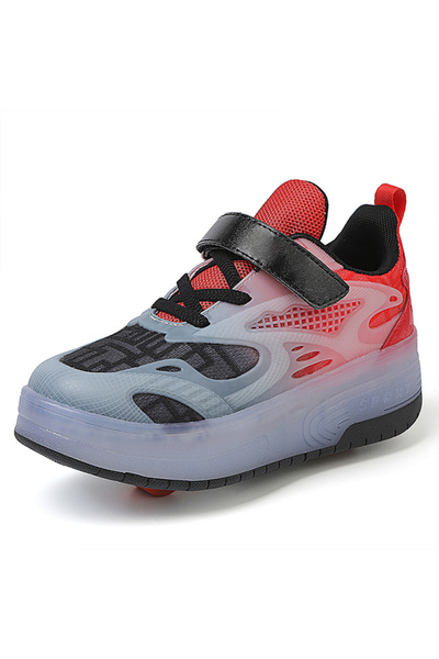 ETG Kids Roller Skates Light up Shoes with Double Wheel Shoes LED USB Charging Roller Sneakers