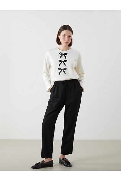 LC Waikiki Women's Linen Blended Pants with Elastic Waist