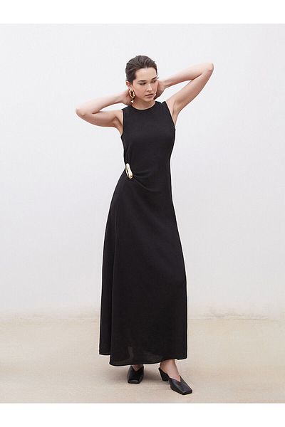 LC Waikiki Crew Neck Crepe Dress