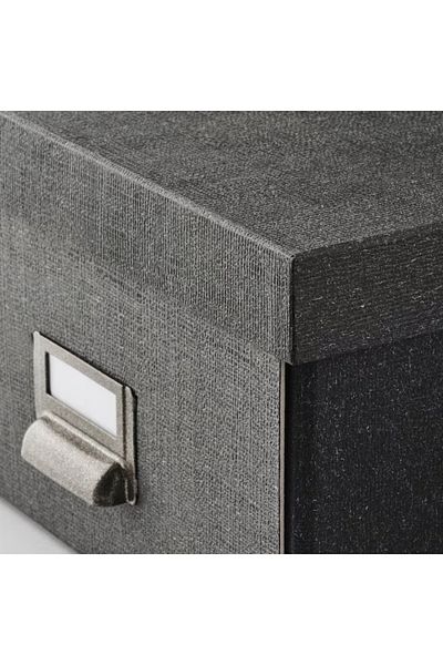 IKEA TJOG Storage Box with Lid, Dark Grey, 25x36x15 cm – Sturdy & Stylish Organization