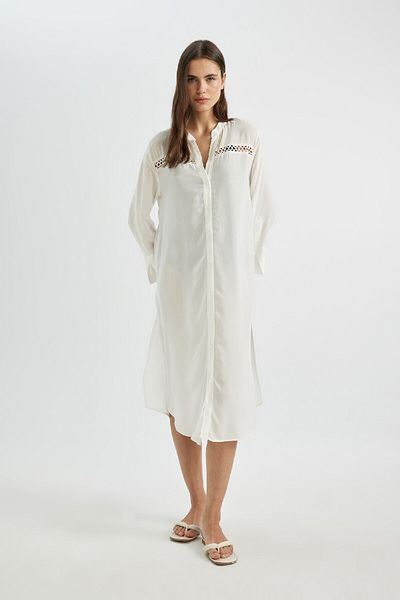 DeFacto Bedrucktes Strandkleid mit normaler Passform – Fall In Love C2037ax24sm