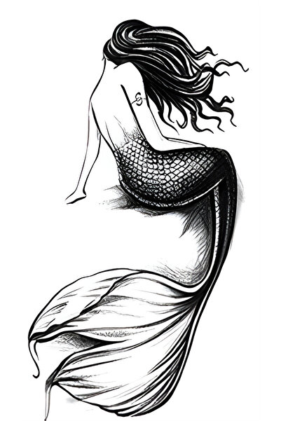 pivok Deniz Kızı Geçici Dövme Geçici Dövme Tattoo(STICKER)