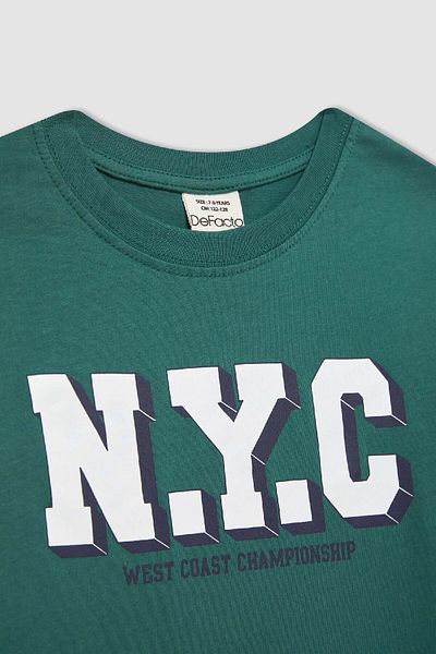 DeFacto Boy's Crew Neck Printed Short Sleeve T-Shirt C1916A824SM