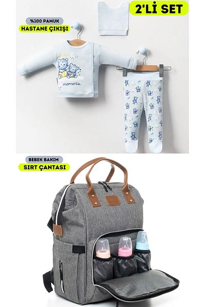 Temiz Baby Set of 2 (0-3 Months Hospital Release, Baby Care Backpack)