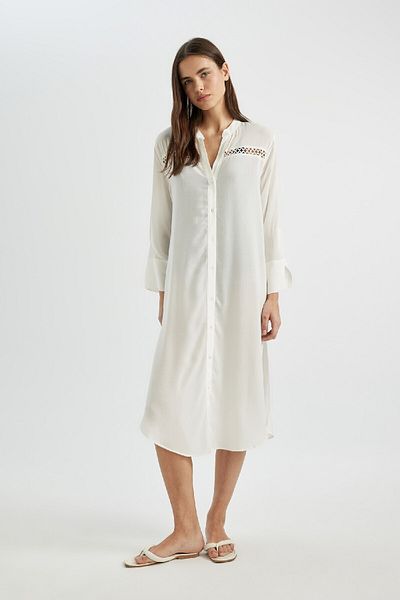 DeFacto Bedrucktes Strandkleid mit normaler Passform – Fall In Love C2037ax24sm