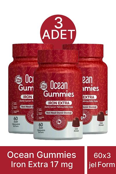 Ocean Iron Gummies Extra 17 Mg 60 Pieces of Chewable Gel