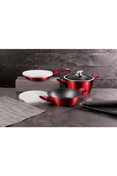 Berlinger Marble surface dinnerware set 6 pcs Burgundy Metallic Line