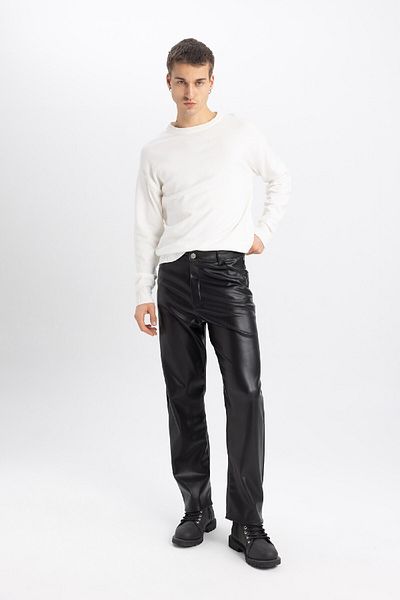 DeFacto Kunstlederhose Baggy Fit Pocket Straight Leg C2211ax23wn
