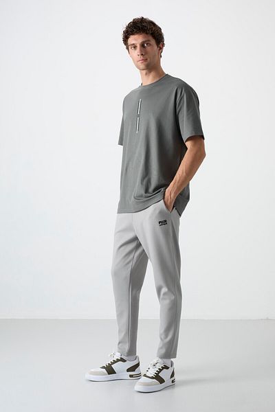 AIR JONES Bain Gray Scuba Fabric Men's Tracksuit Bottom - 84949