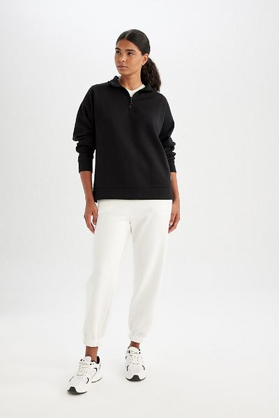 DeFacto Sportovní mikina Oversize Fit s vysokým límcem B7756ax24sp