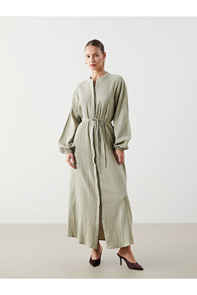 LC Waikiki Peak New Season Hakim Collar Muslin Women's Shirt Dress