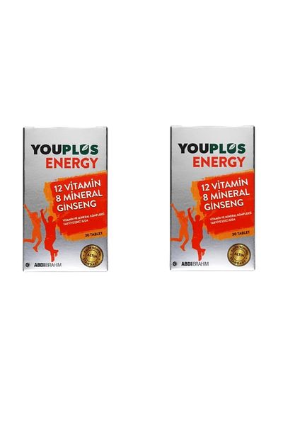 Youplus Energy 12 Vitamin 8 Mineral Ginseng 30 Tablets - 2 Pieces
