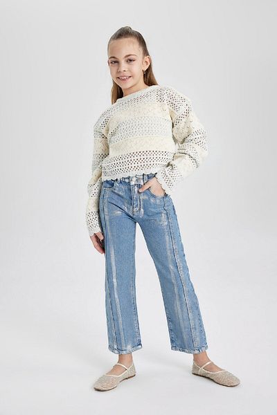 DeFacto Girls Wide Leg Wide Wide Leg Jeans Pants C1988A824Sp