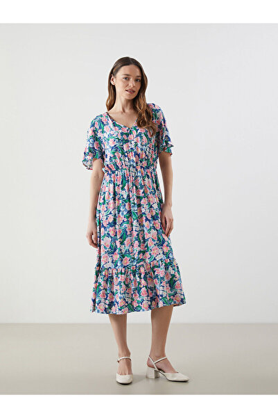 LC Waikiki Nevavm V-Neck Floral Dress with a Difference