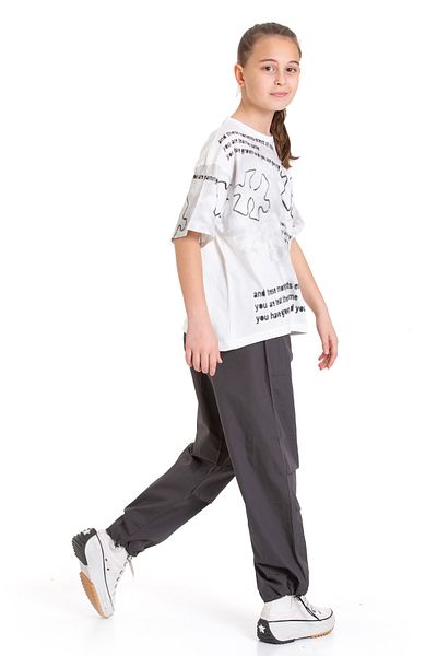 Pi Pengai Girl's 2-Piece Top and Bottom Set (Parachute Pants + T-Shirt) P091