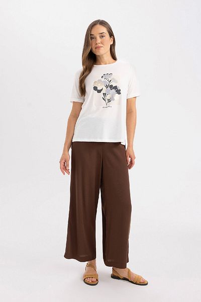 DeFacto Relax Fit Crew Neck Printed Short Sleeve T-Shirt C2121AX24SP