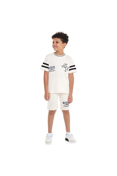 Victor and Jane Senior Boys' LA Applique Embroidery Set - Beige