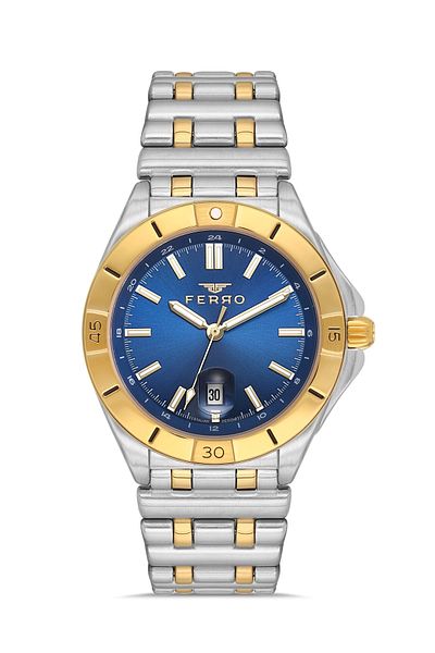 FERRO Yellow and Silver Steel Cord Men's Wristwatch Fm43017A-D3