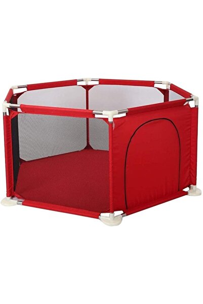 Yelajoy Kids Playpen, with Breathable Grid,Crawling Safety Protection,for Indoors Outdoors and Parks,Red
