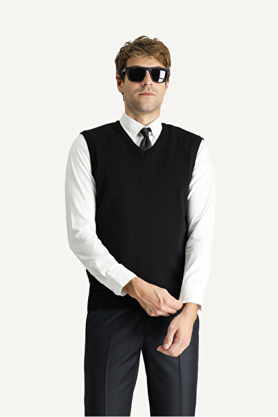 Kiğılı V Yaka Pamuklu Triko Süveter