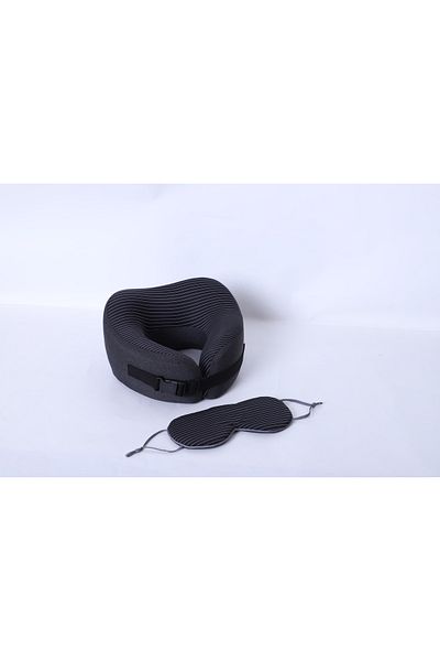 Alhabib bedding Nadaf Neck Pillow with Eye Mask Black