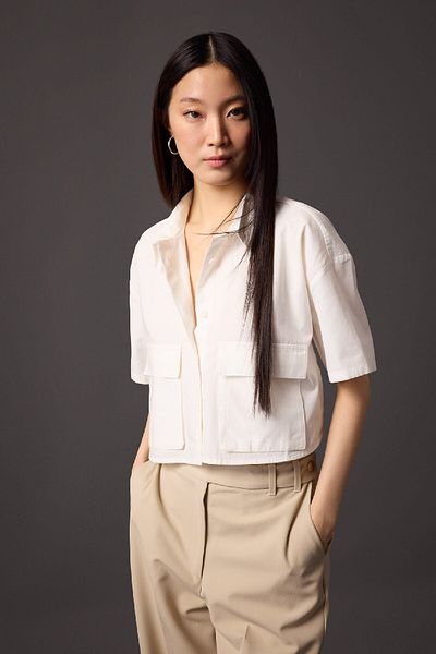 DeFacto Coool Oversize Wide Fit Poplin Short Sleeve Shirt C0739Ax24Sp