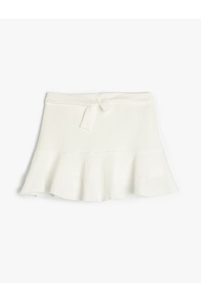 Koton New Season Ruffled Basic Shorts Skirt with Elastic Waist