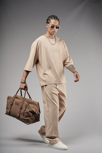 Butik Trend Biz Linen Fabric Oversize Mold Bottom Top Set