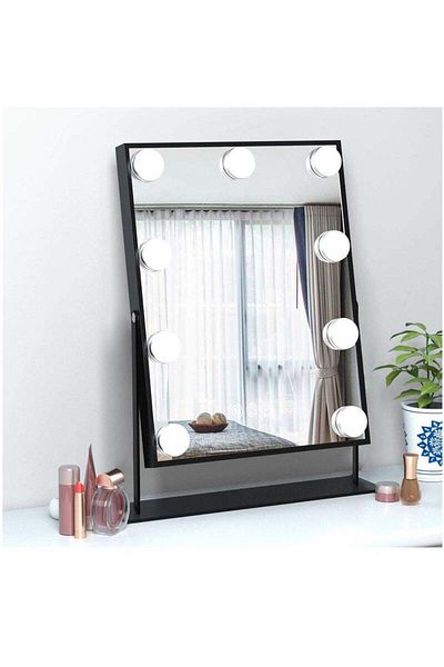 COOYA Light Lighted Makeup Mirror, Smart Touch Control 3 Colors, Dimable Light Detachable, 360°Rotation