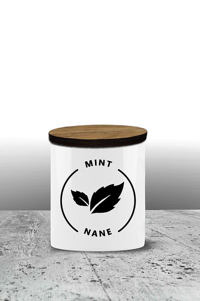 Bytwo Mint Storage Container - Ceramic Storage Container - Spice Rack - 300ml Storage Container