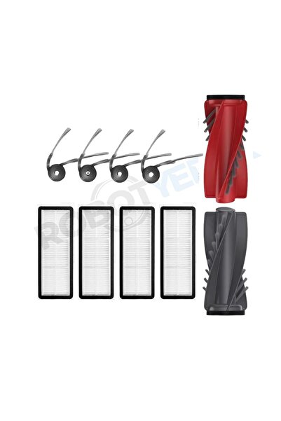 robotyedek Set de filtre Hepa cu perie fără mop compatibil Roborock Qrevo Cur...