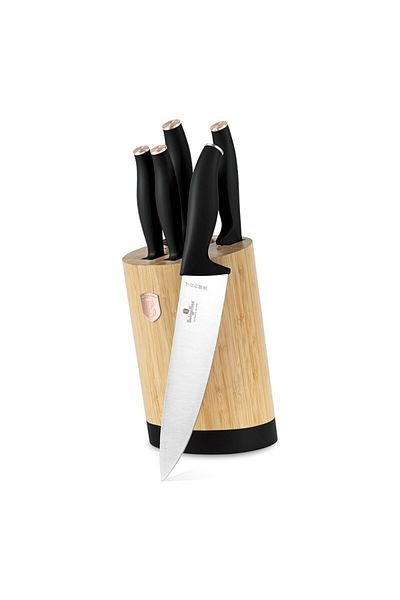 Alpina Knife set with holder BAMBOO 6 pcs stainless steel Black Rose Collection