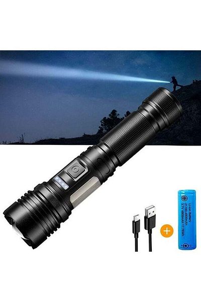 COOYA LED Flashlights High Lumens Rechargeable,with Cob Side Light,Waterproof Zoomable,7 Dimming Modes