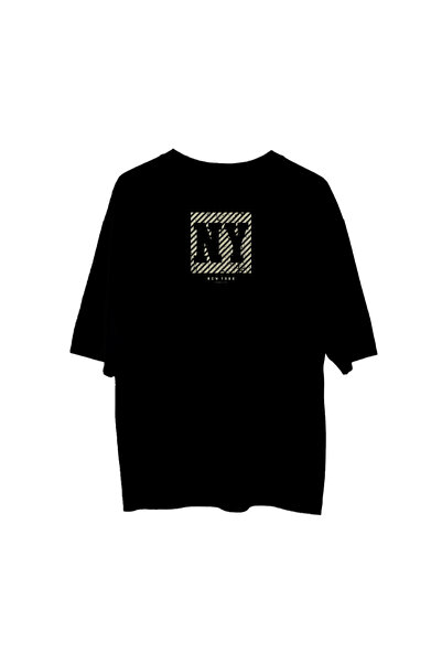 NY New York Premium Tişört Unisex %100 Pamuk Bisiklet Yaka Oversize T-shirt