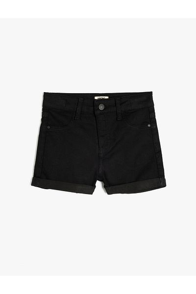 Koton New Season High Waist Buttoned Basic Denim Shorts