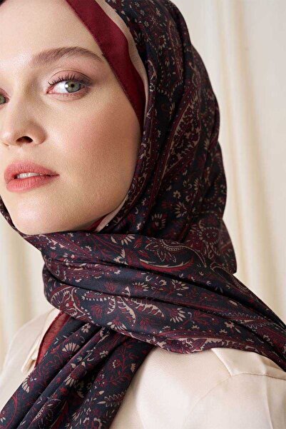 Madame Polo Historical Veloria Desen Şal - Bordo