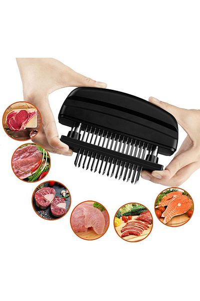 COOYA Meat Tenderizer,with 48 Stainless Steel Ultra Sharp Needle Blades,for Tenderizing BBQ Marinade