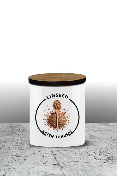Bytwo Flax Seed Storage Container - Ceramic Storage Container - Spice Rack - 300ml Storage Container