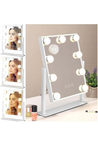 COOYA Makeup Mirror with Lights, 3 Color Lighting Modes, Detachable  Touch Control, 360 FDegree Rotation