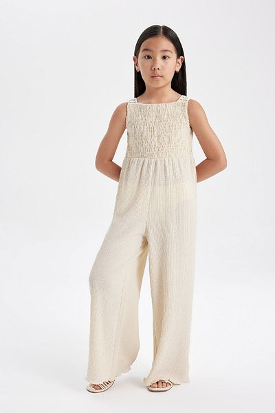 DeFacto Girl's Long Sleeveless Wrap Jumpsuit - C2991a824sm