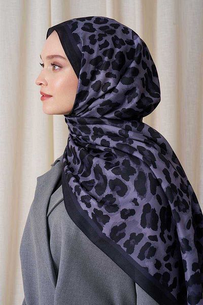 Madame Polo Ιστορικό Leopard Pattern Bird Shawl - Μαύρο