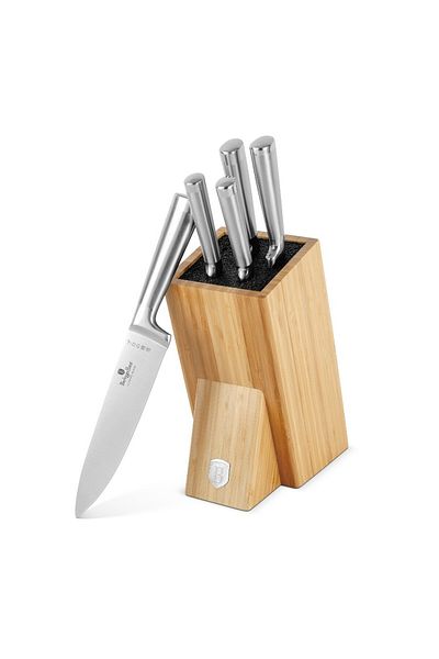 Berlinger Stainless steel knife set in a wooden block, 6 pcs