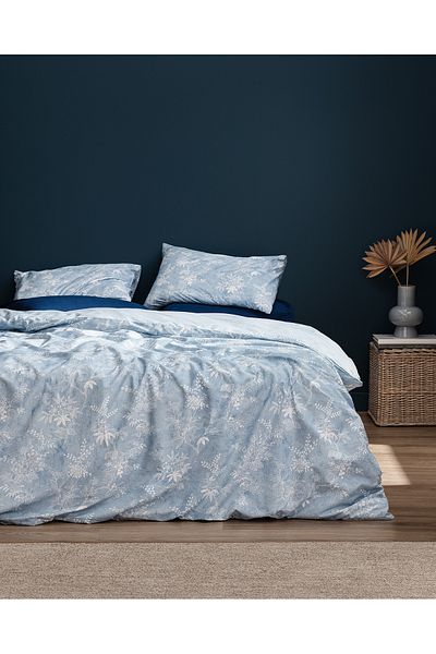 Madame Coco Set cuvertură de pilota Jannie Double 100% bumbac cu imprimeu Ranforce - Albastru