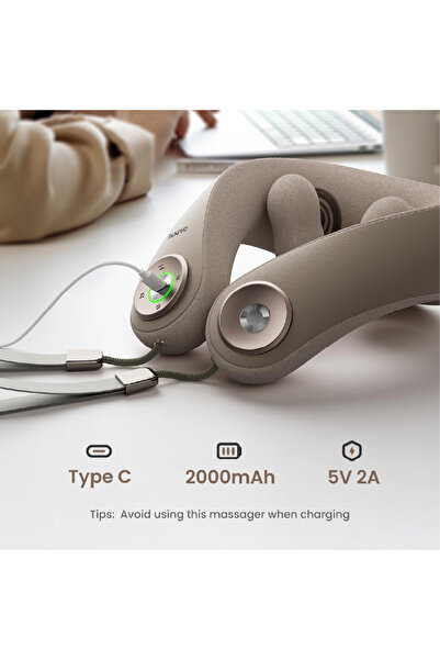 RENPHO Neck Massager with Heat 2025 Upgraded 6D Cordless Neck Massager - Gray